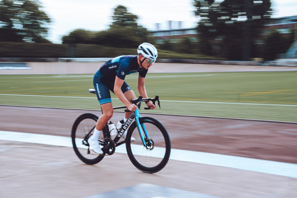 2024 Van Rysel RCR Pro Jamie on Roubaix velodrome road.cc kit 2