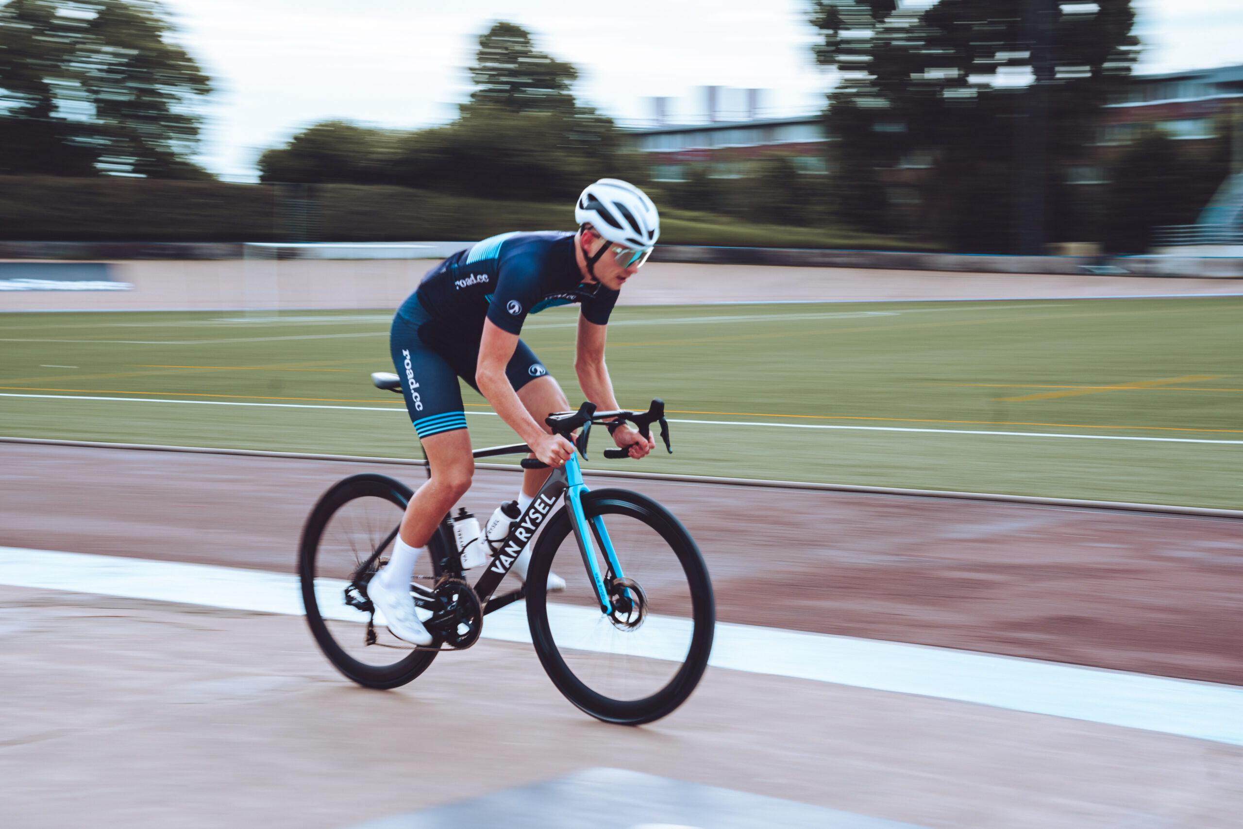 2024 Van Rysel RCR Pro Jamie on Roubaix velodrome road.cc kit 2