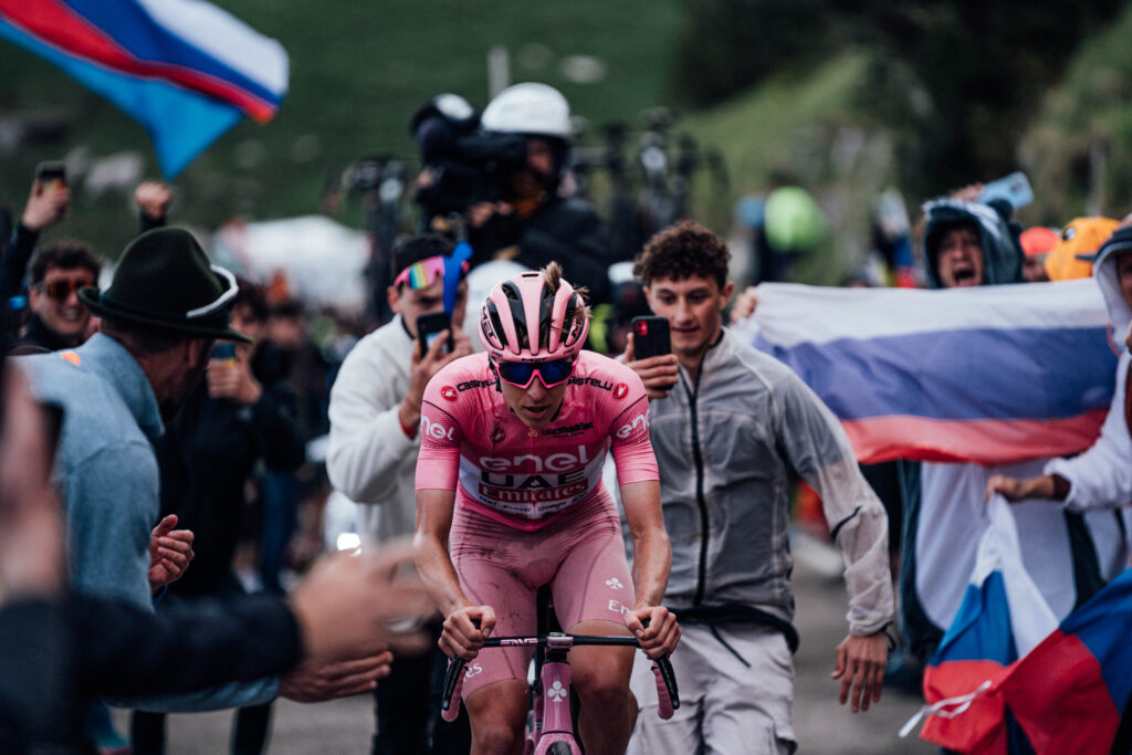 Tadej Pogačar, stage 20, 2024 Giro d&rsquo;Italia (Zac Williams/SWpix.com)