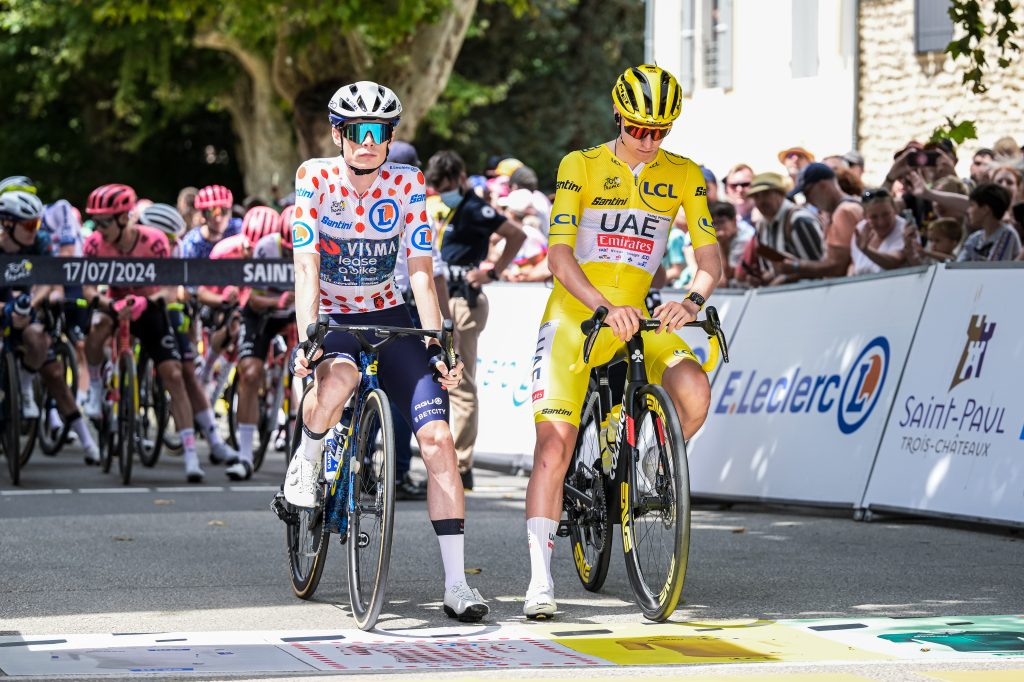 Tadej Pogačar and Jonas Vingegaard at the 2024 Tour de France (ASO/Charly Lopez)