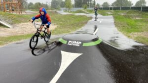 BMX style cycle path with bumps in the Netherlands