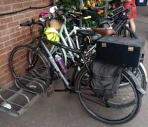 Broken bike racks blocked by plants at Tesco Stalham store, Norwich (image provided)