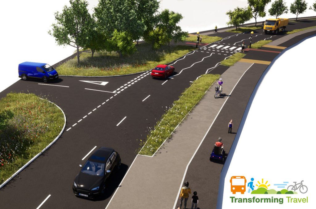 Wimborne cycle lane