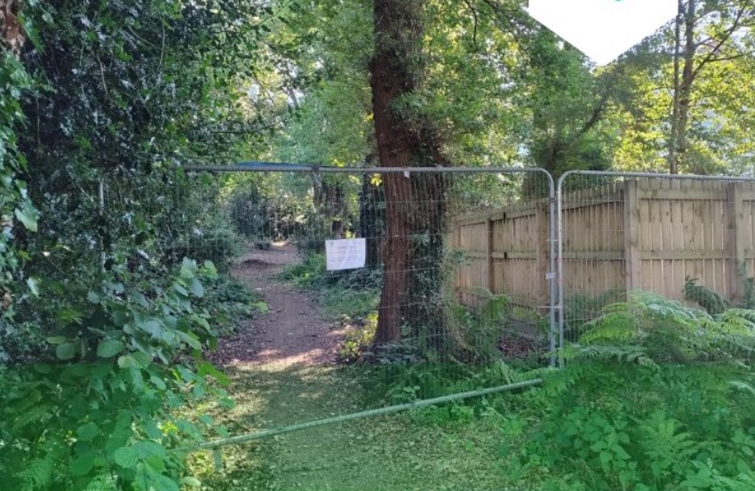 Woodland fenced off after children create bike track (Bon Afron Housing Association)