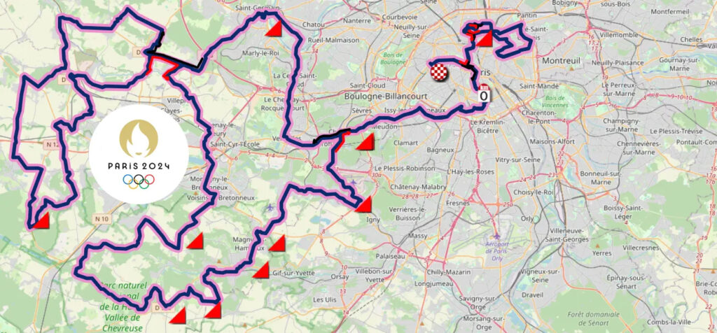 2024 Olympic road race route paris
