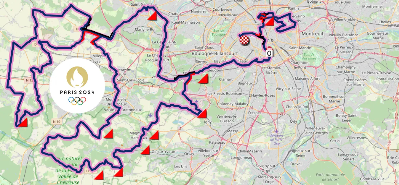 2024 Olympic road race route paris