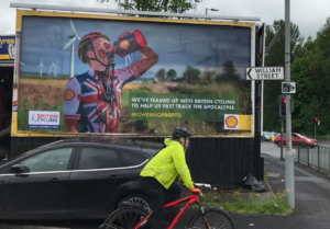 Brandalism Shell and British Cycling ad (Brandalism)