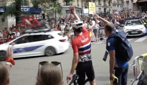 Søren Wærenskjold after crashing at 2024 Paris Olympics