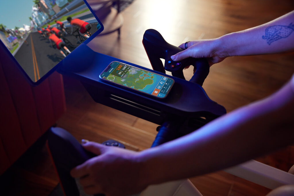 Zwift Ride tray and phone