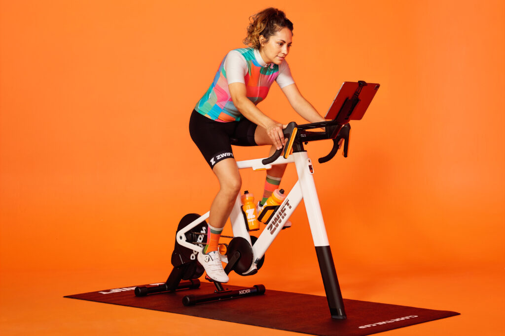 Zwift Ride with rider orange BG