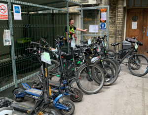 confiscated e-bikes &ndash; city police officers