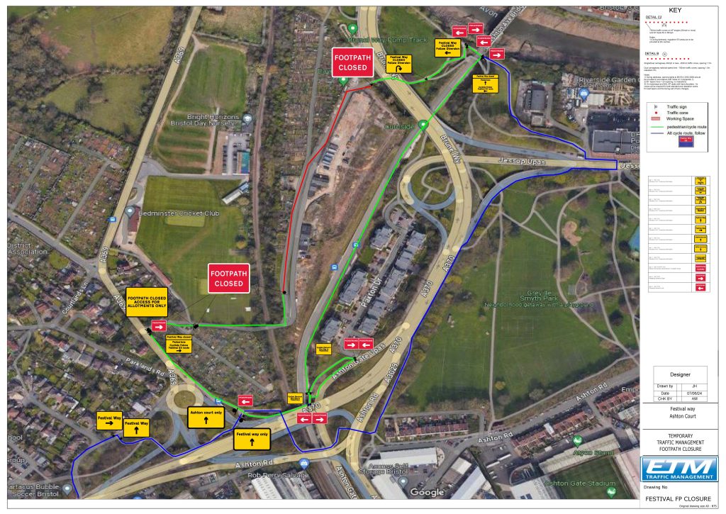 Festival way path closure, Bristol (Vistry)