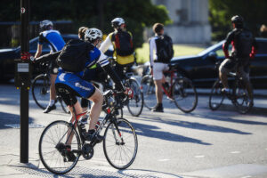 London bike commuters in Lycra (copyright Britishcycloing.org_.uk)