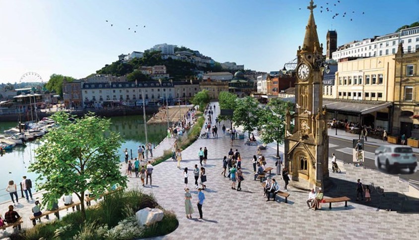 Mockup of Strand after cycle lane plans scrapped in Torquay (credit: Beth Huntley)