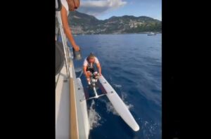 Peter Sagan takes part in Calvi to Monaco water bike challenge (Peter Sagan, Instagram)
