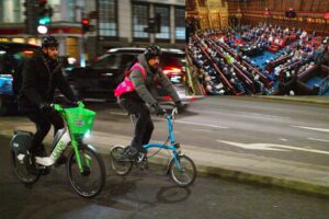 Cyclists in London + House of Lords