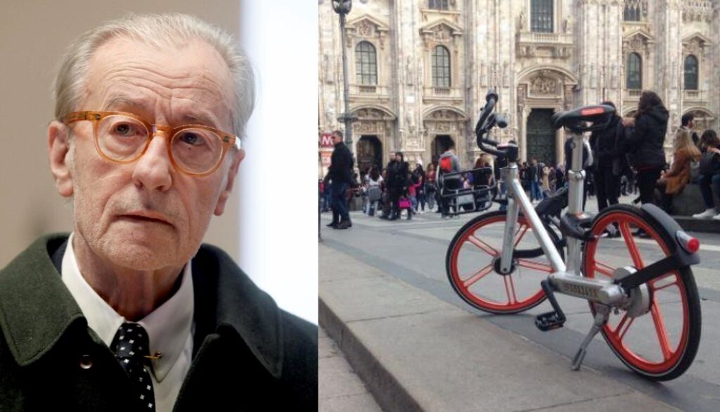 Vittorio Feltri and Milan hire bike
