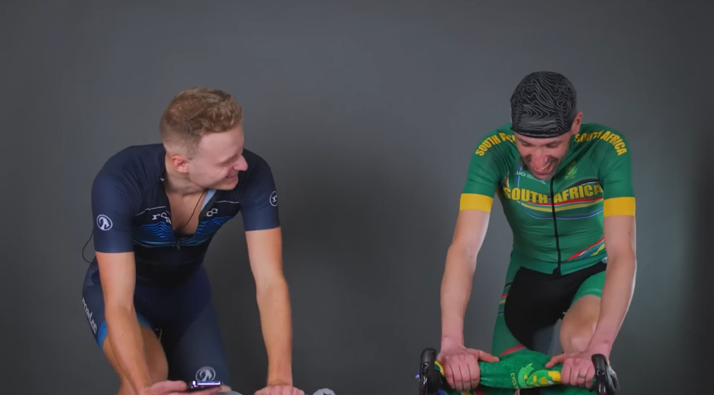 2024 Jamie and Aaron riding shot Rouvy Autmumn Video