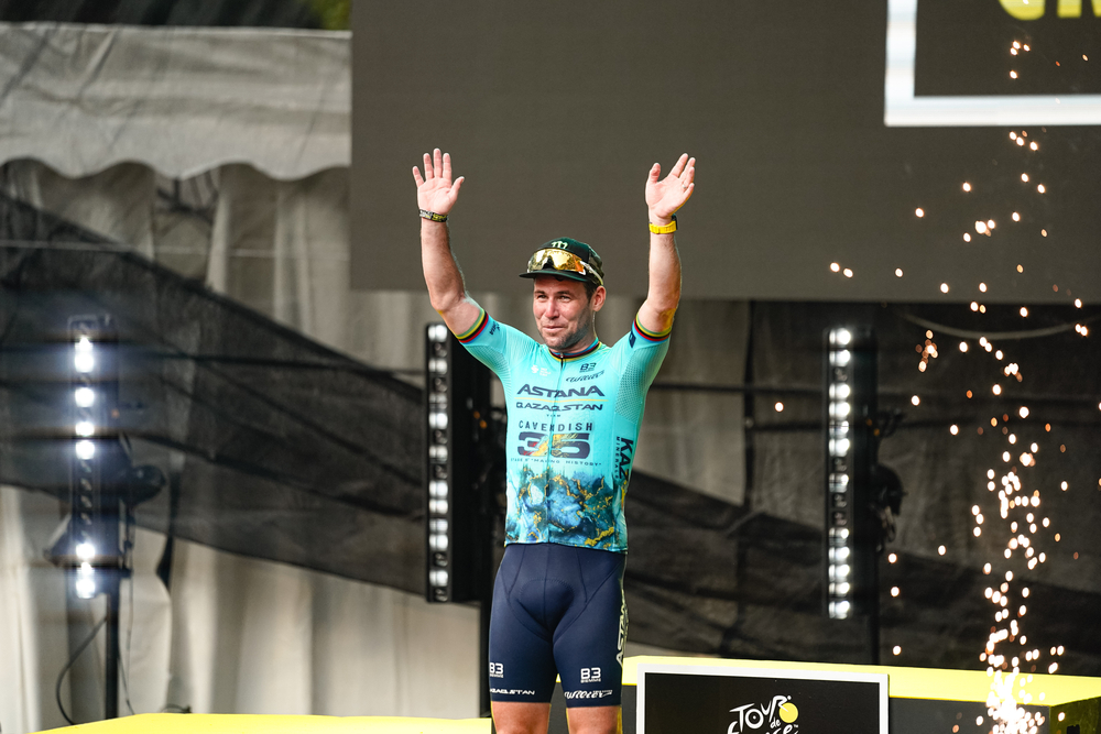 Mark Cavendish on 2024 Tour de France Singapore Criterium podium