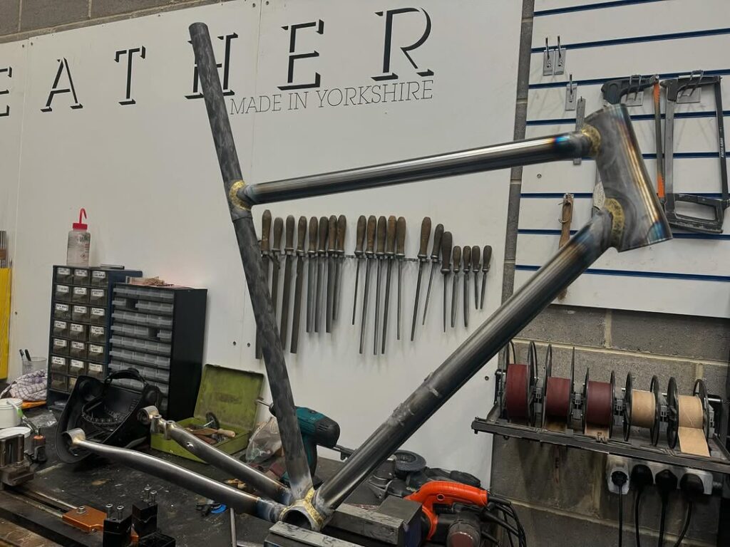 Feather Cycle unfinished custom frame (@feathercycles on Instagram)