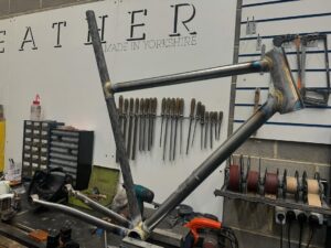 Feather Cycle unfinished custom frame (@feathercycles on Instagram)