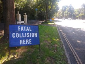 Newmarket Road fatal collision sign, Norwich (credit: Peter Silburn)
