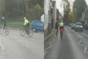 Surrey Police video of cyclists jumping red light in Epsom
