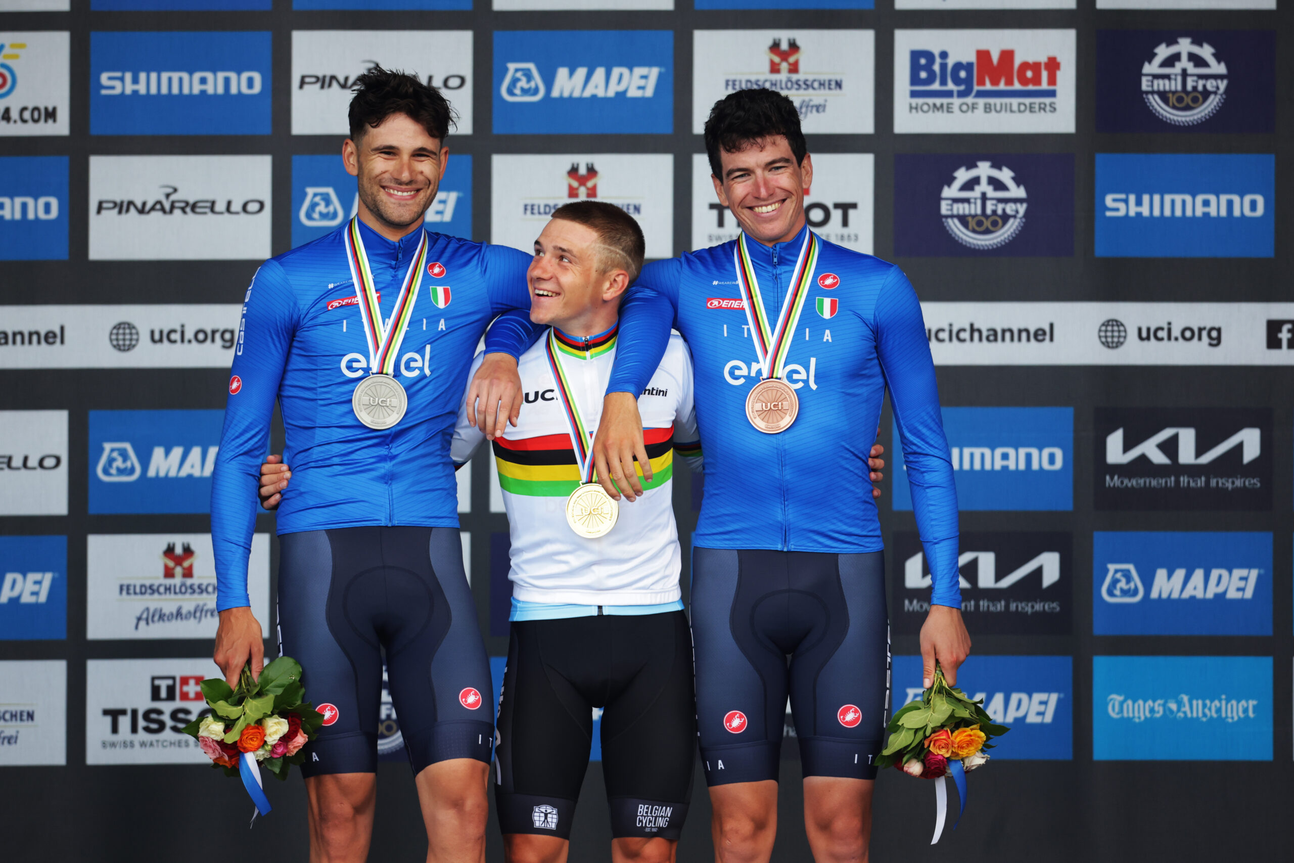 Remco Evenepoel wins men&rsquo;s time trial, 2024 world road championships, Zurich (Ed Sykes/SWpix.com)
