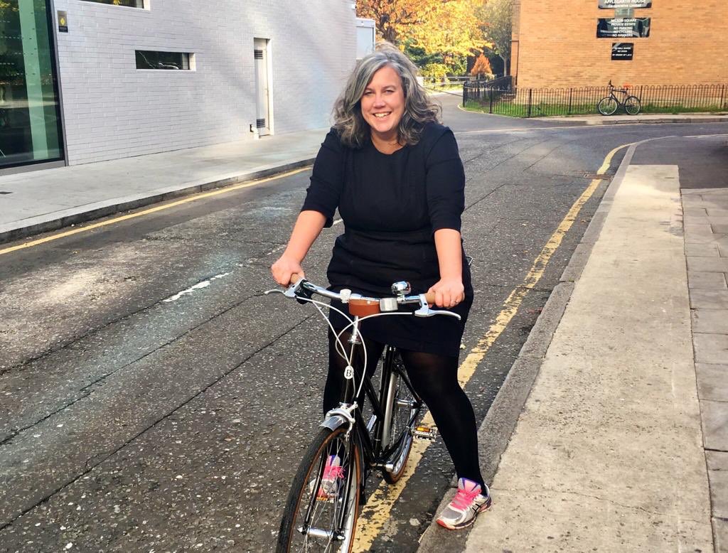 Heidi Alexander on her bike (@Heidi_Labour on Twitter)