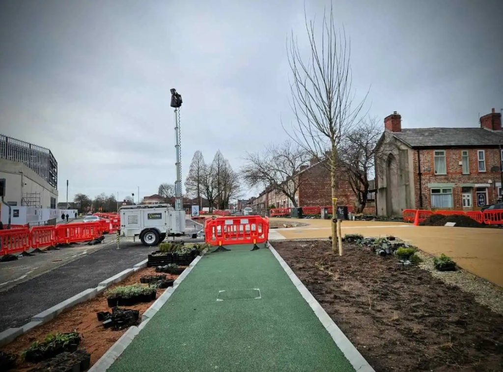 Stretford Kingsway improvement works (Dom Cycling) 2