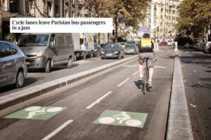 Paris cycle lane and Times bus journeys headline