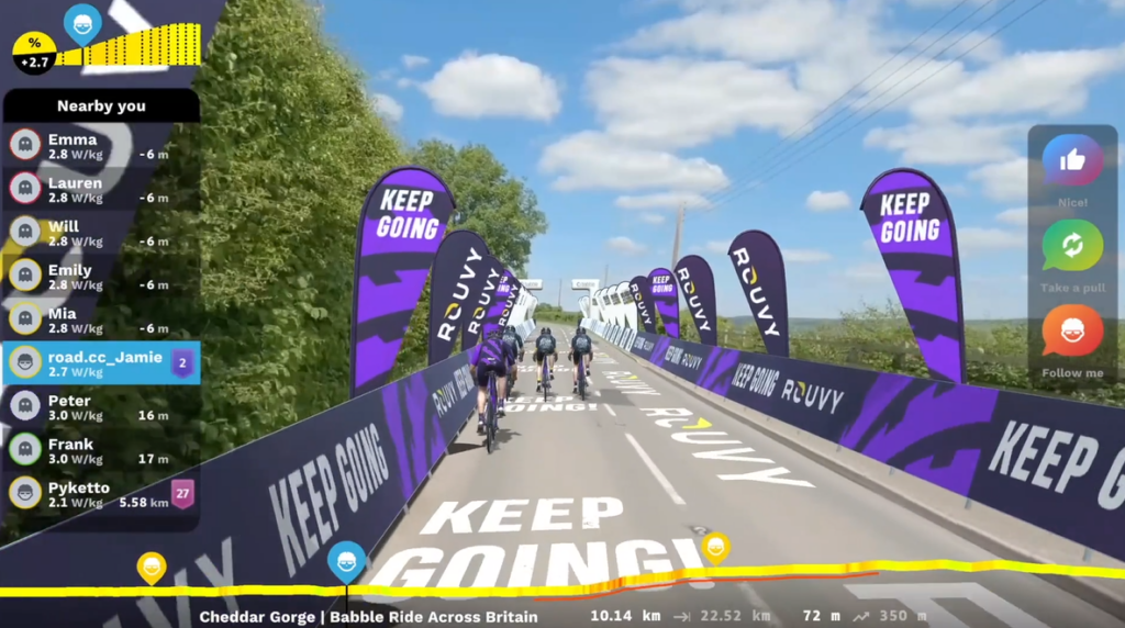 Rouvy video flat ride