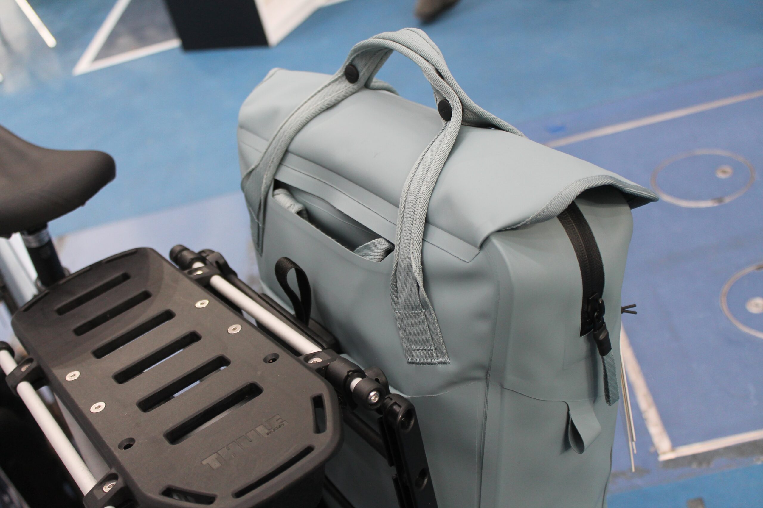 2026 iceBike Thule InLock bag on bike from back