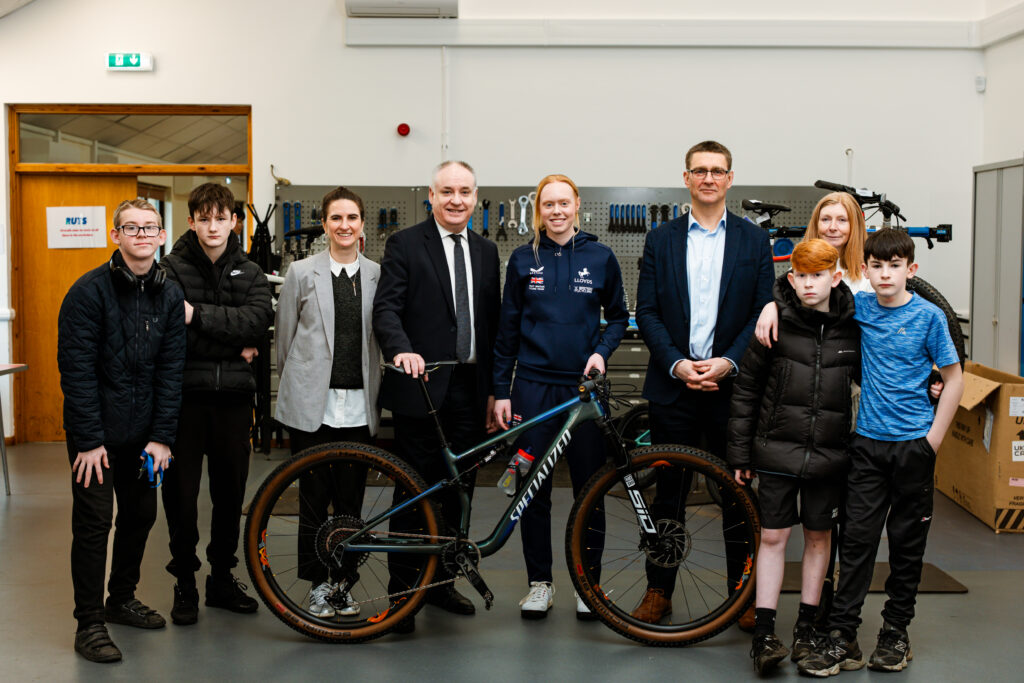 Richard Lochhead & Nick Rennie at the Rural and Urban Training Scheme in Penicuik, image credit Scottish Cycling
