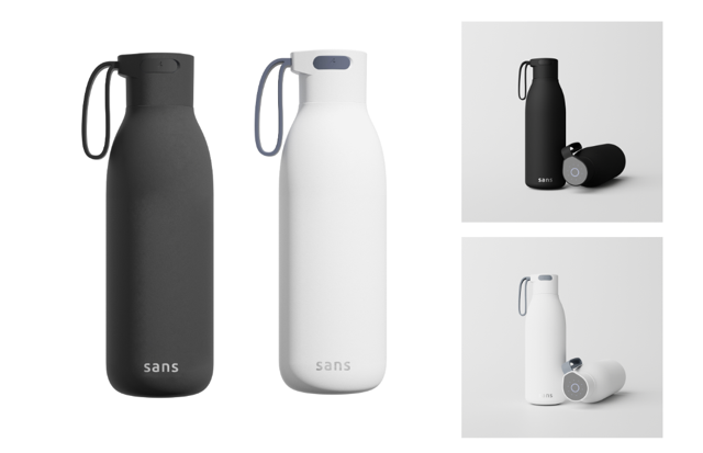 Sans self-cleaning water bottle