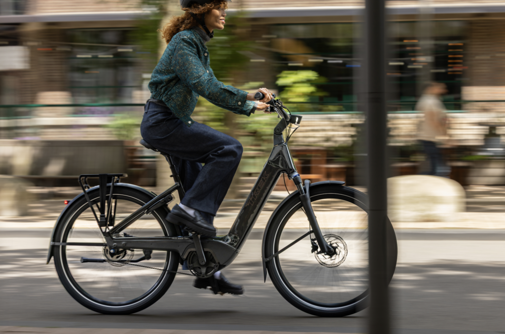 2026 Trek Charter+ e-bike riding shot