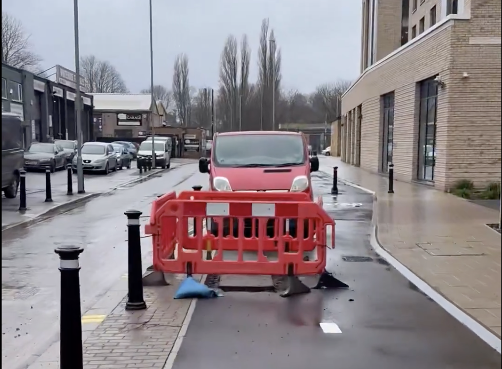 Van parked in South Bristol Cycle lane 