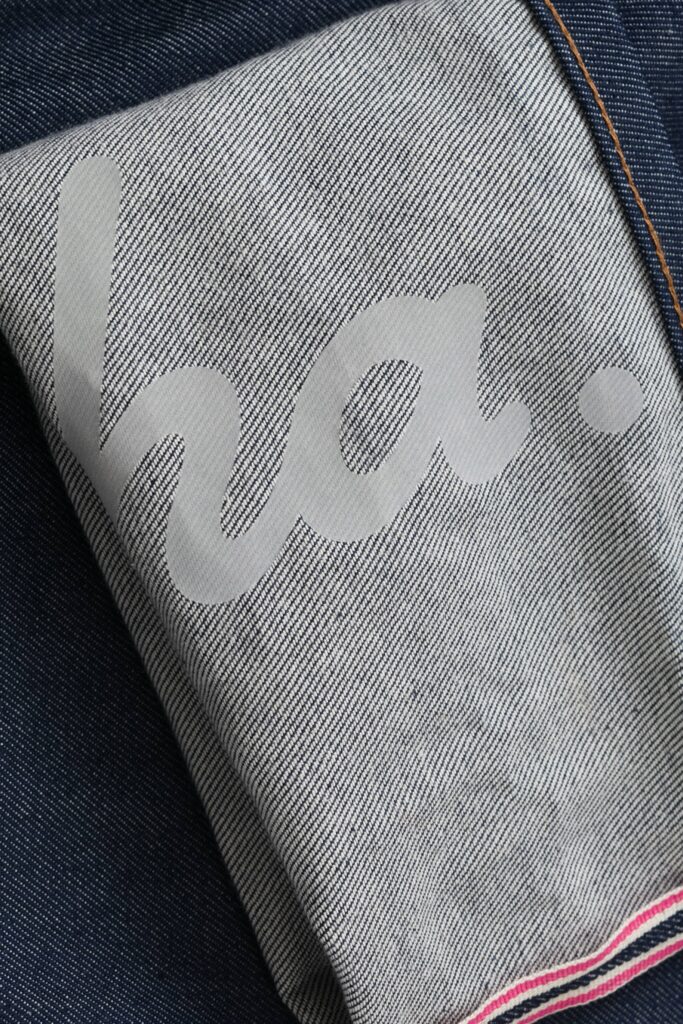 2026 Rapha + Hiut Jeans turn up and inner Rapha logo