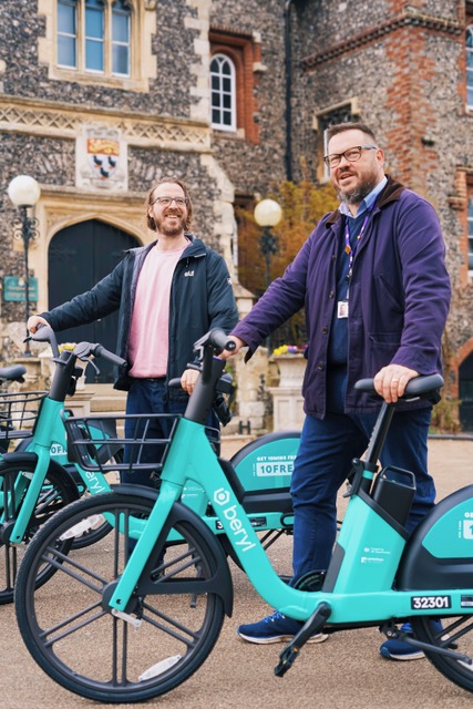 Beryl Bikes Canterbury CEO Phil Ellis & Cllr Alex Ricketts