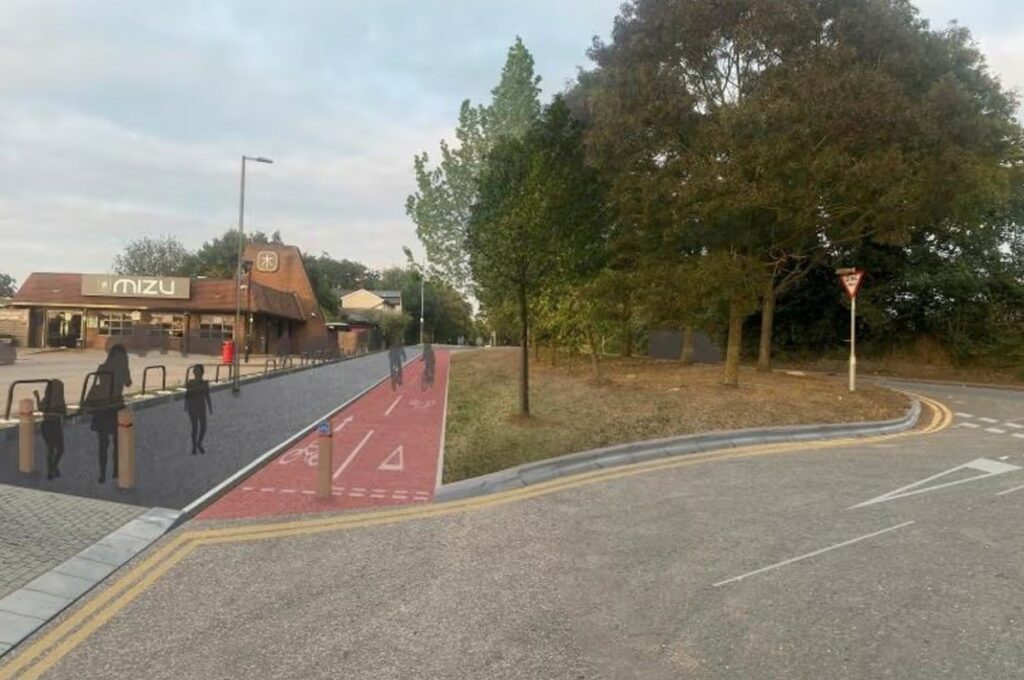 London Road, Brentwood cycle lane plans
