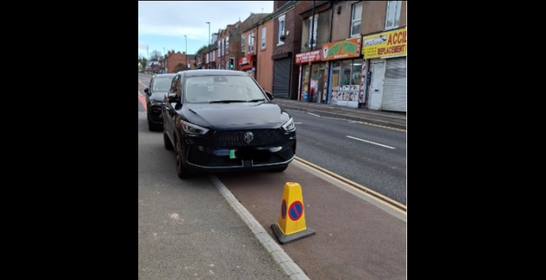 Driver fined for parking in cycle lane