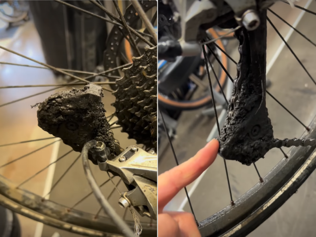 Gunked-up jockey wheels