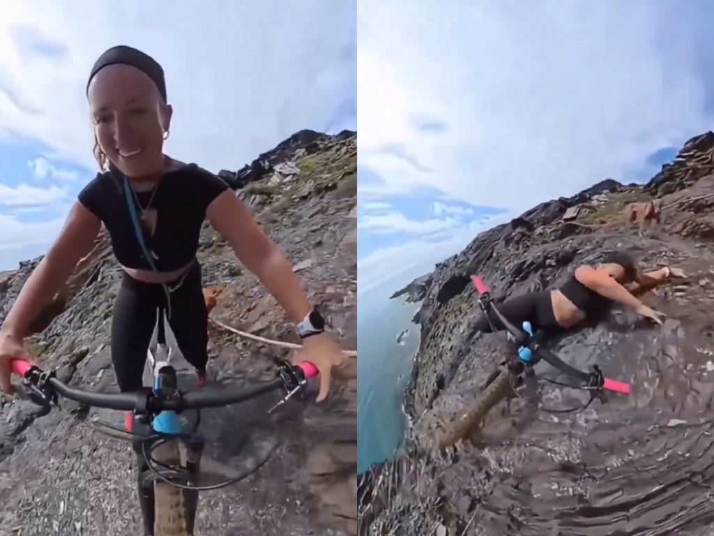 Viral cliff crash footage