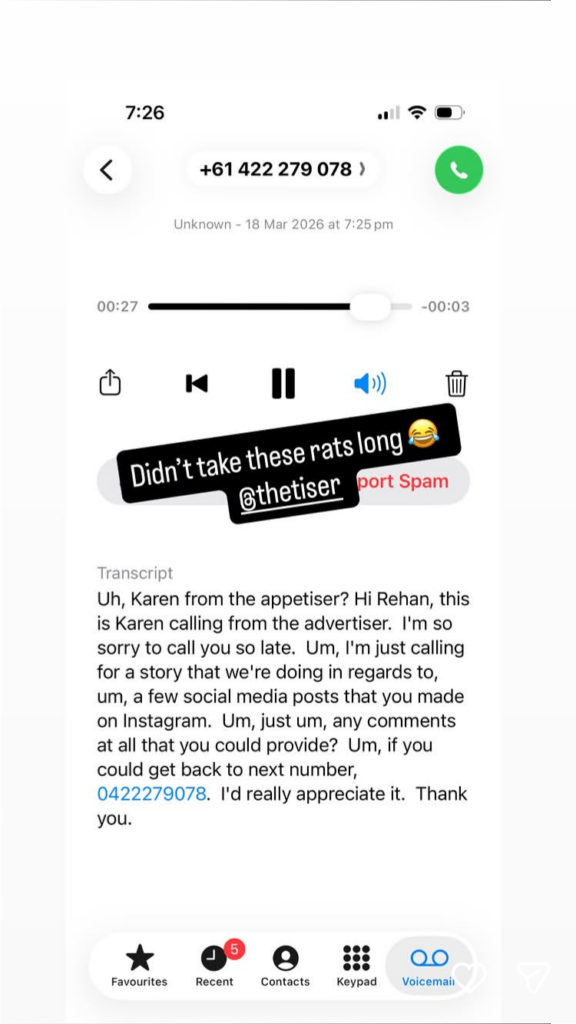 Rohan Dennis Instagram story screenshot