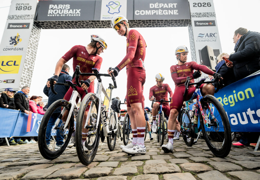 Modern Adventure line up for their debut Paris-Roubaix