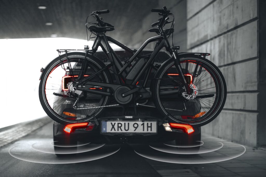 2026 Thule Epos ParkSecure bike carrier in use