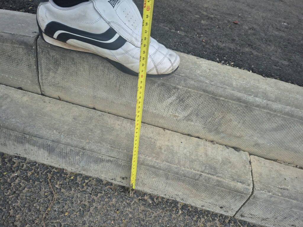 Kerb on Middleton Road Cycle lane
