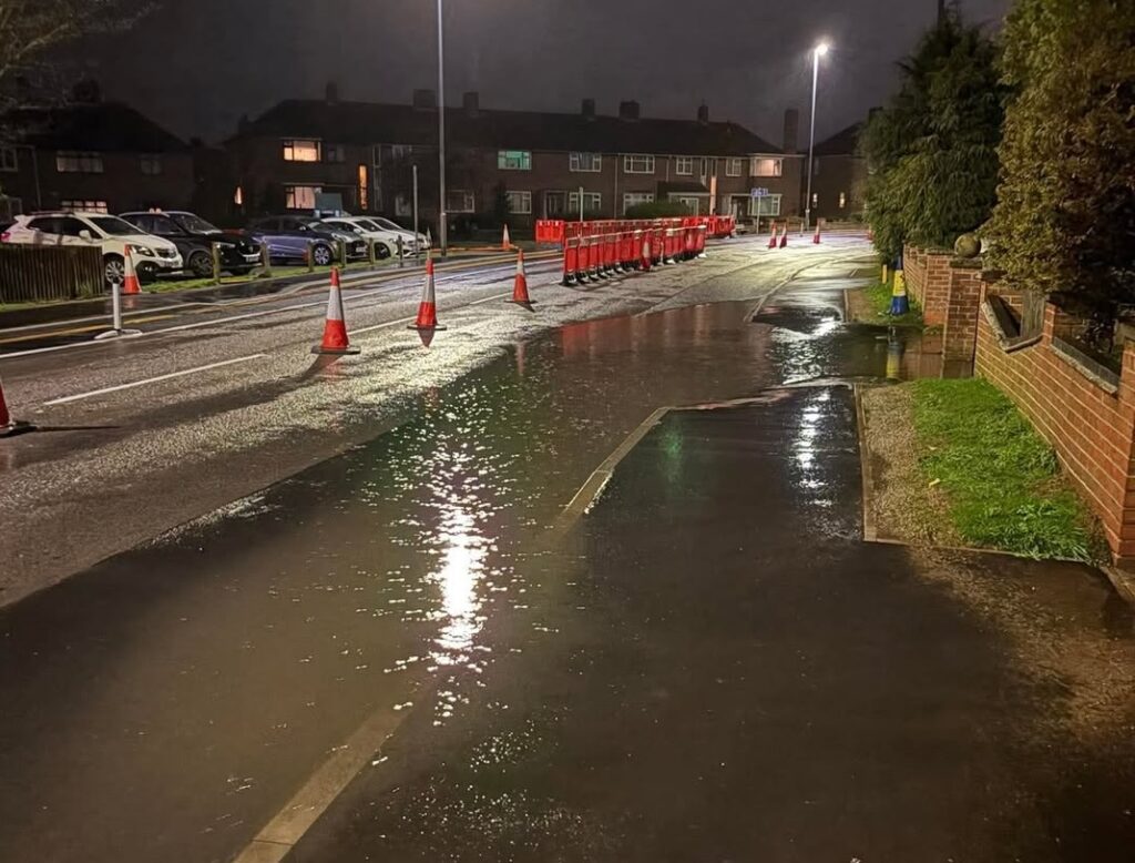 Flooded cycle lane, Middleton Road, Gorleston