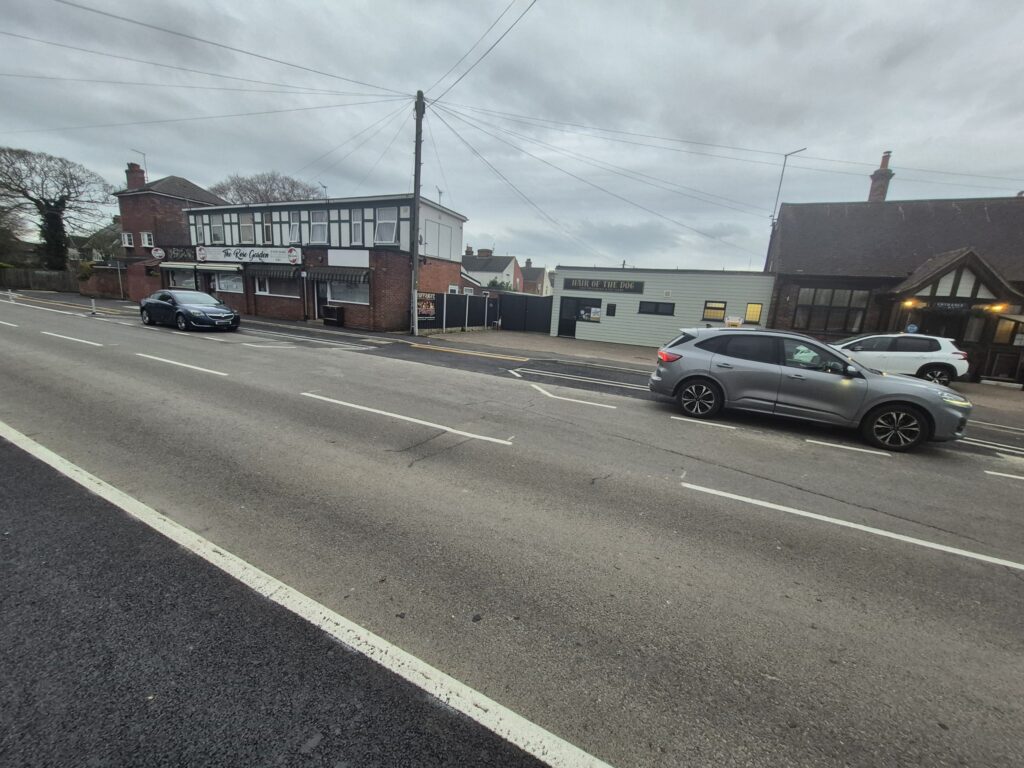 Cars parked on Middleton Road