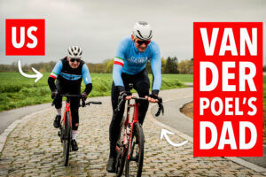 Ryan and Adrie van der Poel hit the Paris-Roubaix cobbles